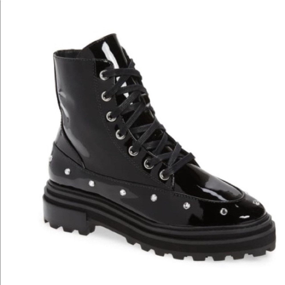 Schutz Patent Leather Combat Boots Sz 9